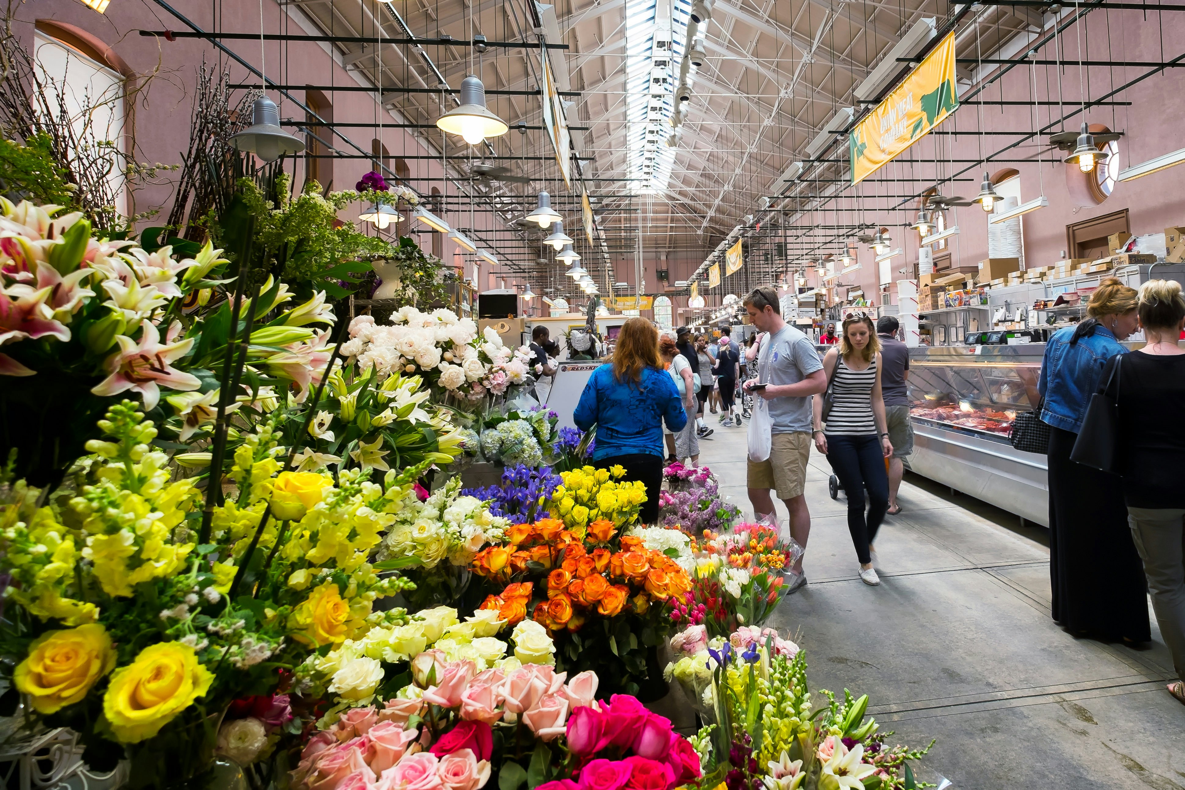 Shoppers browsing in the Eastern Market in Washington, DC