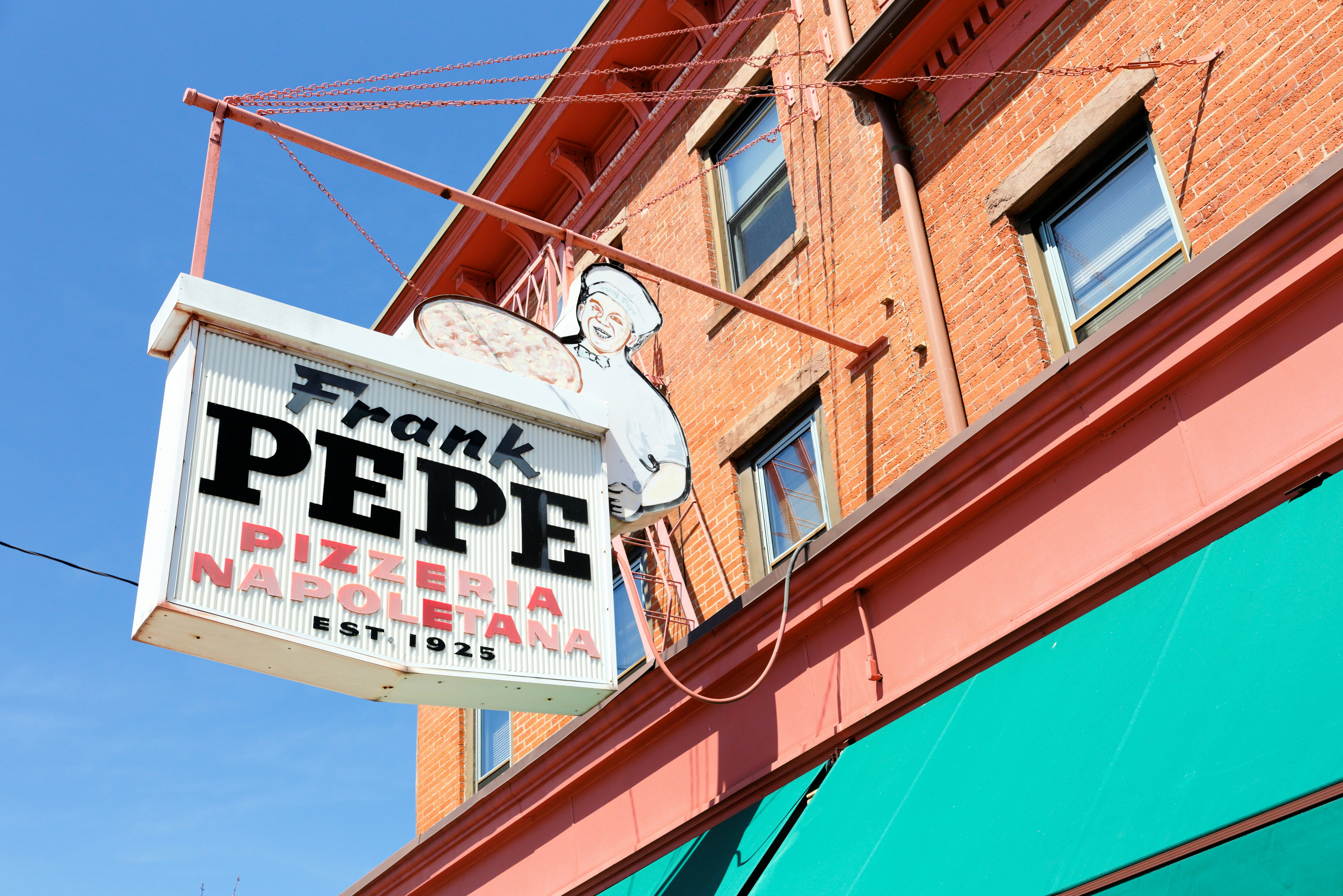 The Famous Frank Pepe Pizzeria Napoletana Near Yale University. The Shop serving a menu of coal-fired pies, beer & wine since 1925.