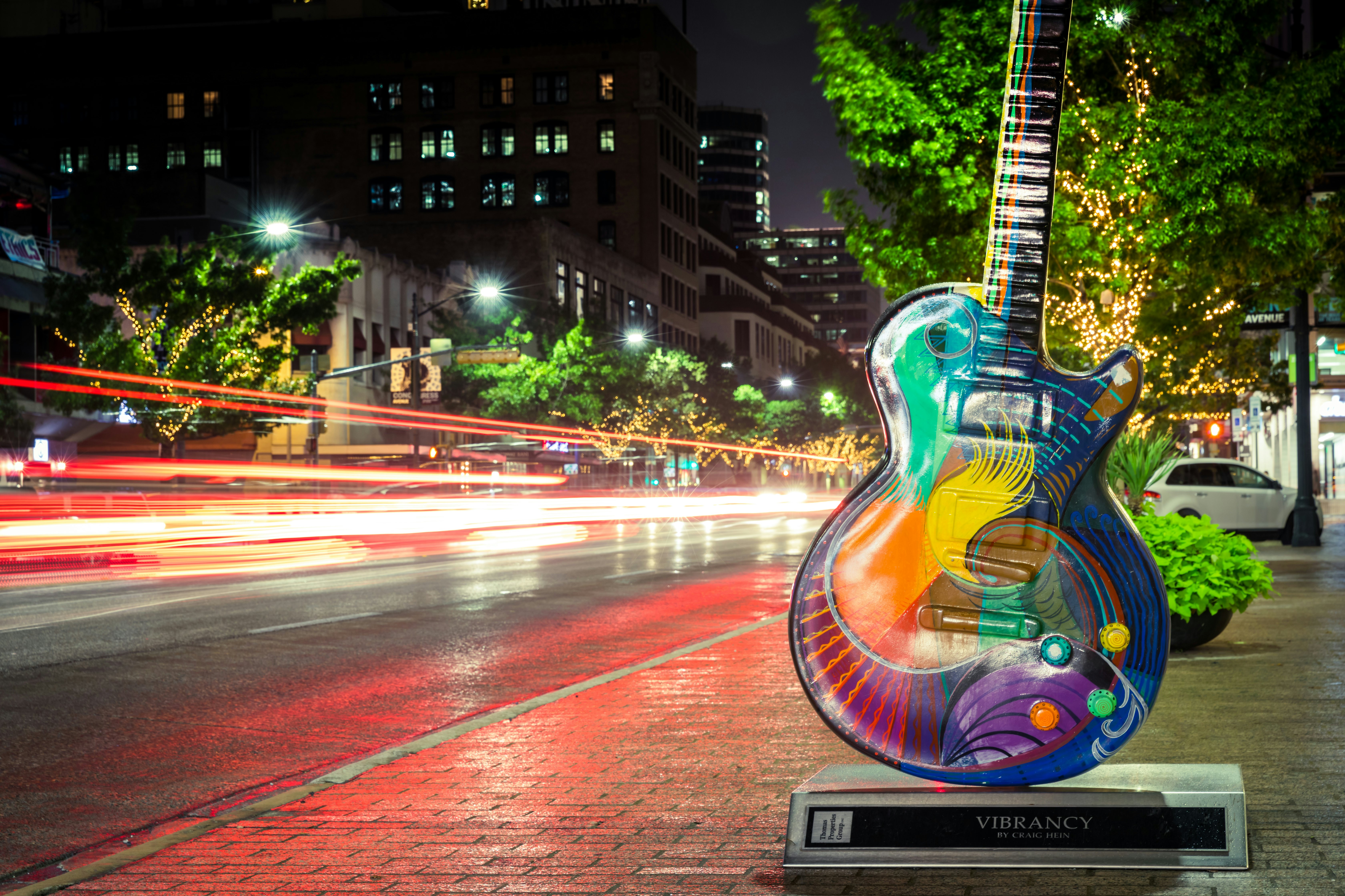 Austin Texas Congress Avenue Panoramic View at Night