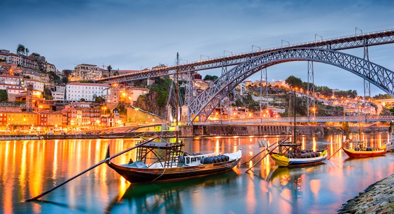 Porto, Portugal old town skyline on the Douro River with rabelo boats. License Type: media Download Time: 2021-04-15T13:02:00.000Z User: aniabartoszek Is Editorial: No purchase_order: