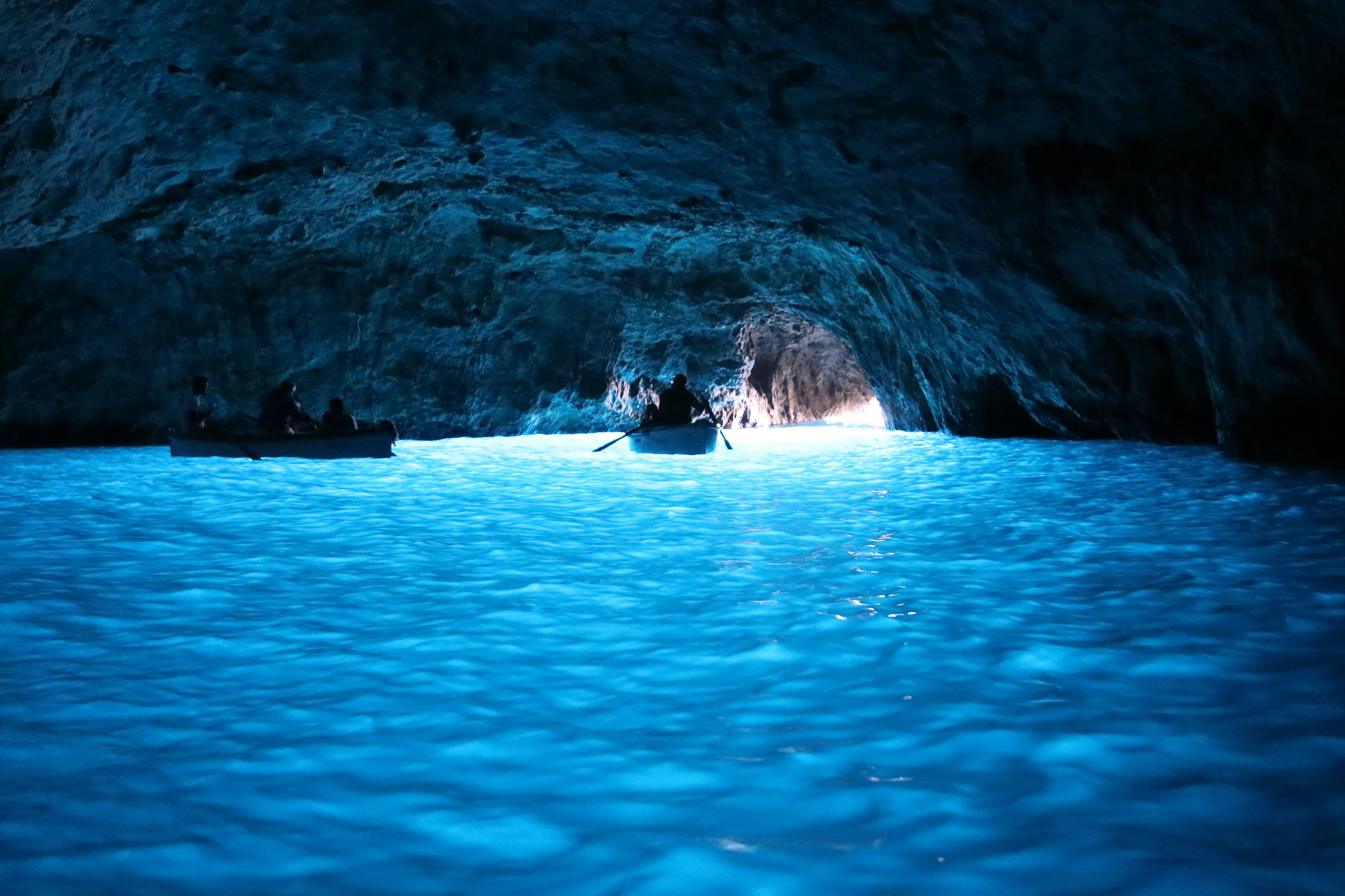 Blue Grotto on the coast of the island of Capri, Italy