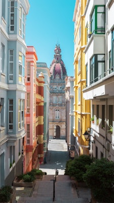 Central street in A Coruña