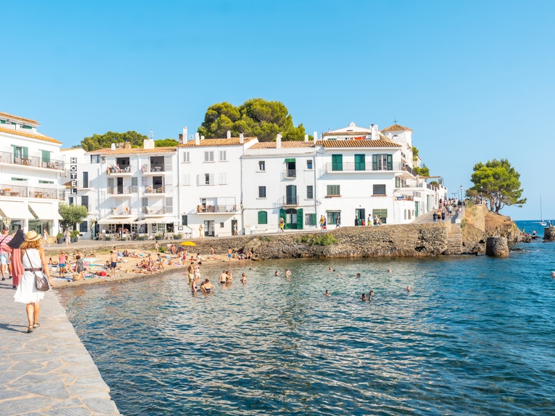 White houses on the beautiful coast of Cadaques in summer.