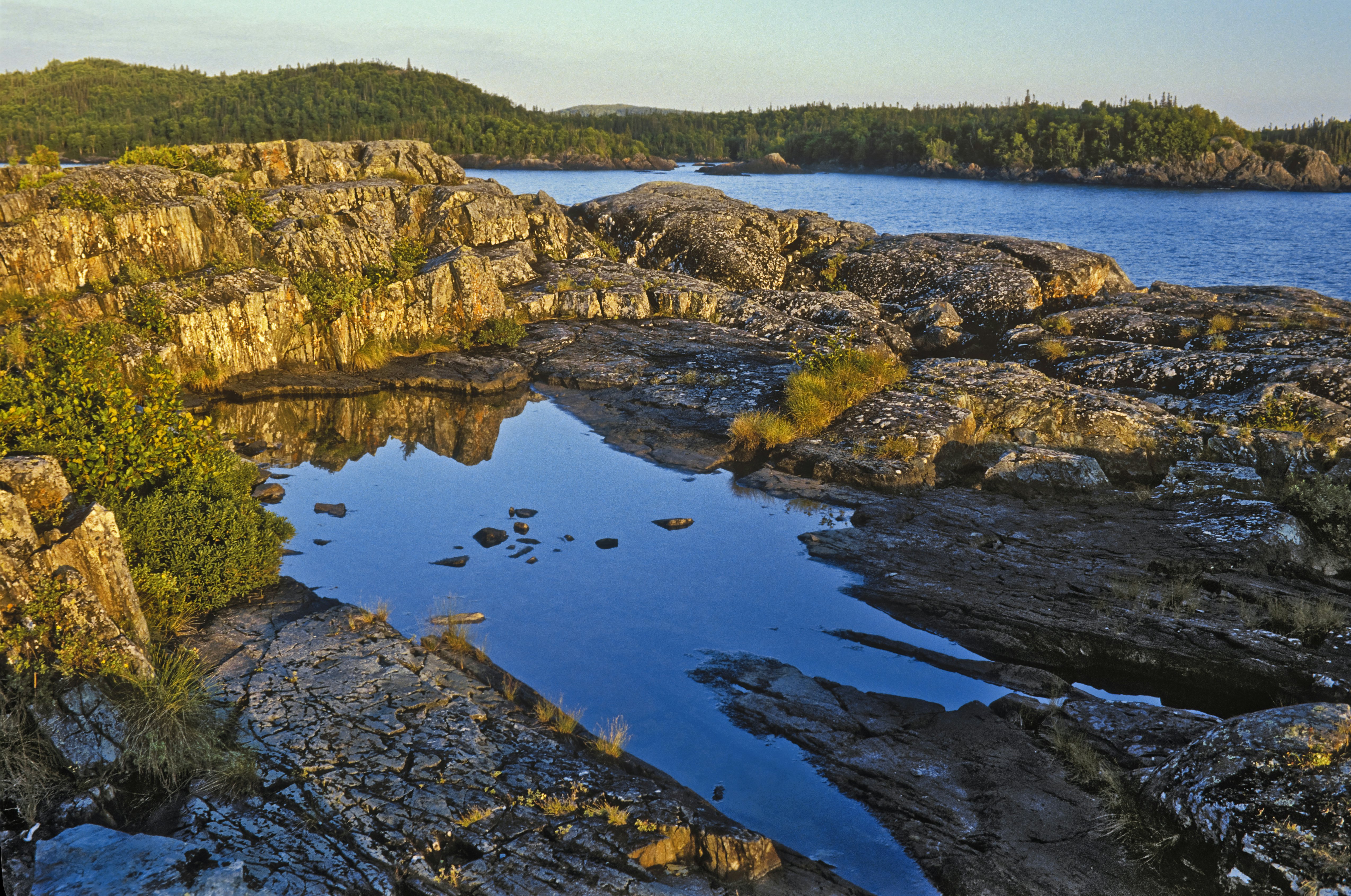 Rocky north shore of Lake Superior at Pukaskwa National Park, Ontario, Canada.